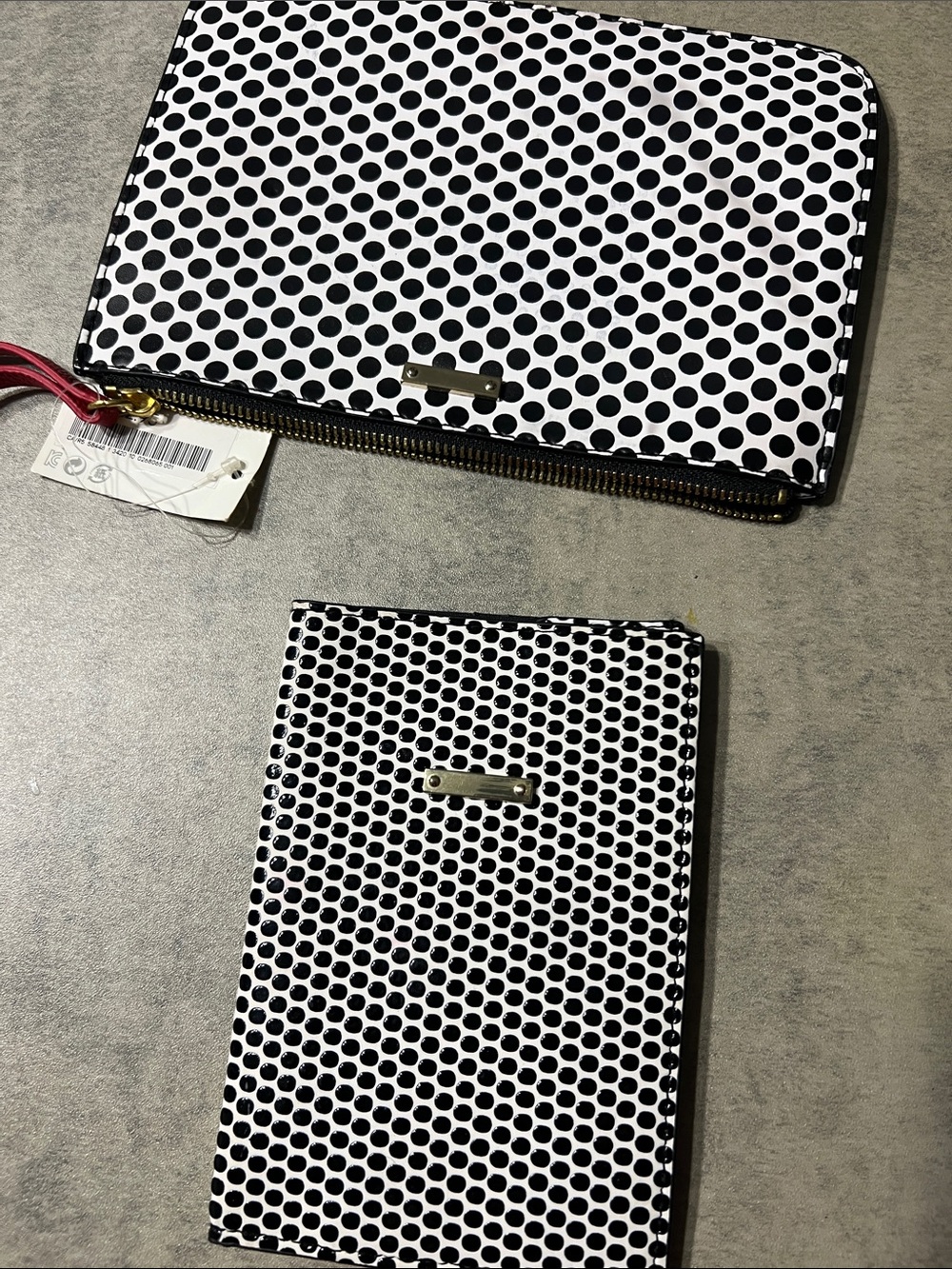 Black & White Polka Dot Wallet and Cardholder Set